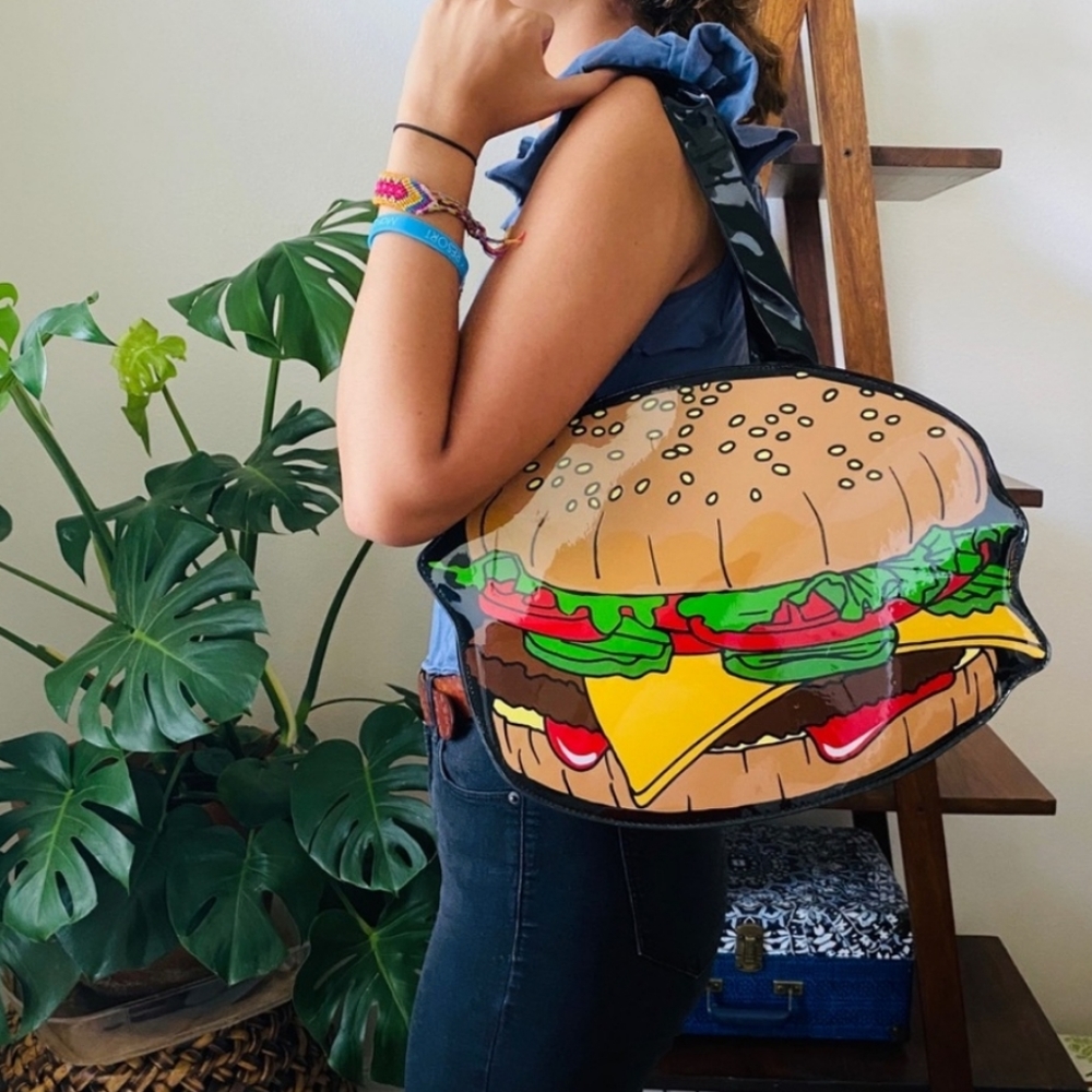 Quirky Burger-Shaped Shoulder Bag